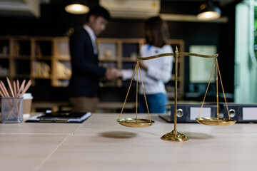 scales of justice and gavel, Concepts of Law and Legal services.