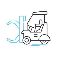 forklift truck line icon, outline symbol, vector illustration, concept sign