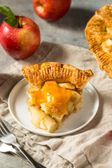 Homemade Sweet American Apple Pie with Cheddar Cheese