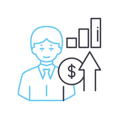 founder liquidity line icon, outline symbol, vector illustration, concept sign