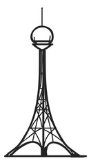 Tv and radio tower icon. Big antenna building