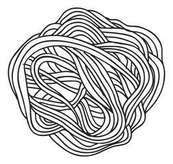 Cooked spaghetti icon. Hand drawn pasta food