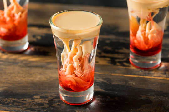 Boozy Halloween Brain Hemorrhage Shot Cocktail