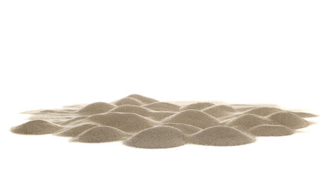 Fototapeta na wymiar Desert sand dune isolated on white background, clipping 