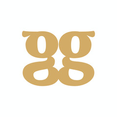 GG Letter gold logo vector image