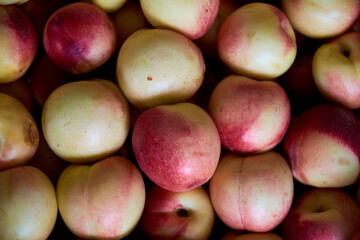 close up peach on market