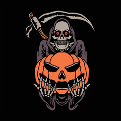 halloween grim illustration vector design