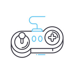gamepad line icon, outline symbol, vector illustration, concept sign