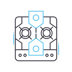 gas burner line icon, outline symbol, vector illustration, concept sign