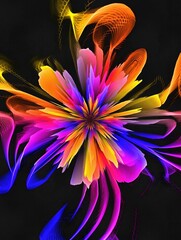 3d fractal illustration. Abstract fractal in bright and colorful color. Abstract forms.