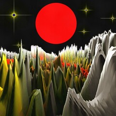 3d fractal illustration. Abstract fractal in bright and colorful color. Abstract forms.