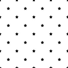 Seamless pattern with simple doodle stars silhouettes on white background
