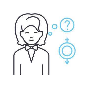 gender identity line icon, outline symbol, vector illustration, concept sign