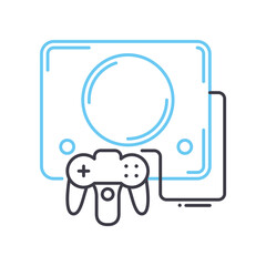 game console line icon, outline symbol, vector illustration, concept sign