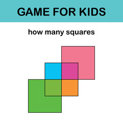 How many squares? Math game for kids
