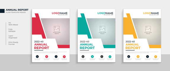 Multipurpose corporate business annual report flyer design with modern book cover template