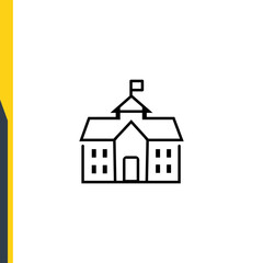 school or university building vector line icons. Back to school