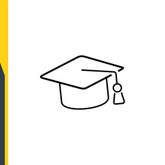 university hat, graduate, vector line icons. Back to school