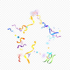 Naklejka premium ribbon spiral confetti carnival color shine gift