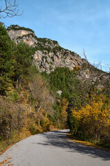 Beautiful empty mountain roadway.