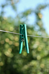 clothespin on a rope