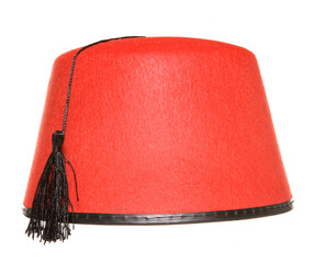 Red traditional fez hat - obrazy, fototapety, plakaty