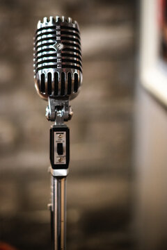 Antique microphone with silver detail
