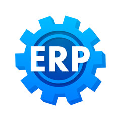 ERP Enterprise resource planning. Industry production. Productivity and company enhancement. Vector stock illustration.