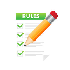 Rules and regulations concept. reading guidance. Vector stock illustration.