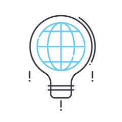 Fototapeta premium global solutions line icon, outline symbol, vector illustration, concept sign