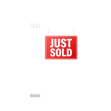 Sale tag. Just sold sign for marketing design. Vector stock illustration.