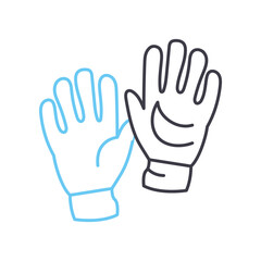 goalkeeper gloves line icon, outline symbol, vector illustration, concept sign