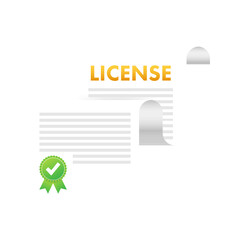 License document. Business icon. Paper documents. Vector stock illustration.