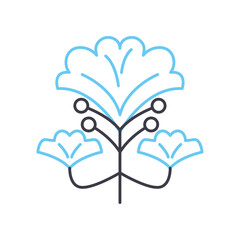 gingko biloba line icon, outline symbol, vector illustration, concept sign