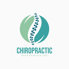 Spine logo design, Medical Chiropractic Logo In White Isolated Background, Chiropractic Logo Template Design Vector, Emblem, Design Concept, Creative Symbol, Icon