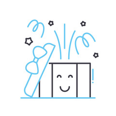 gift line icon, outline symbol, vector illustration, concept sign