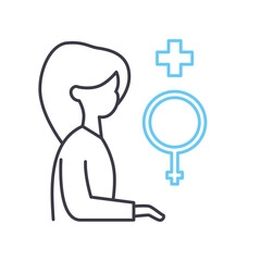 gynecologist line icon, outline symbol, vector illustration, concept sign