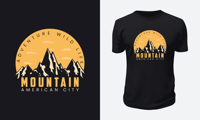 Outdoor Mountain T shirt Design Vector Graphic Illustration for Print on Demand Site and Tees Business