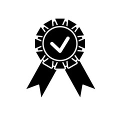 Approved certified award, medal, badge vector icon	