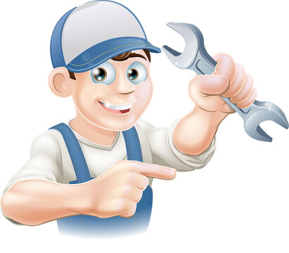 Plumber or mechanic pointing