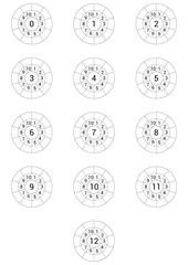 Times table target circle worksheet. Multiplication circle 0 to 12