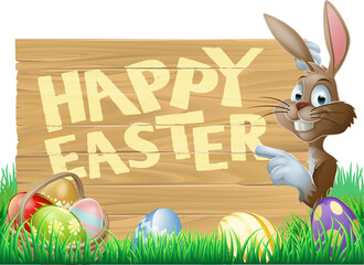 Isolated Happy Easter Bunny