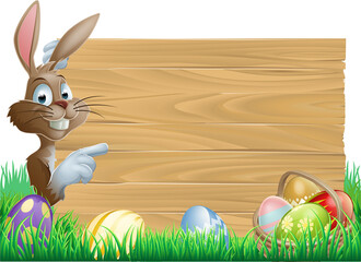 Easter Eggs Wooden Sign