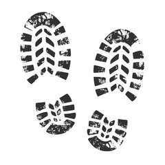 Footprint with grunge effect. PNG.