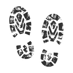 Footprint with grunge effect. PNG.
