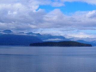 Fototapeta na wymiar Endicott Passage from a Cruise View - Alaskan Cruise
