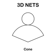 Geometry net of cone. 3d solid shape in mathematics