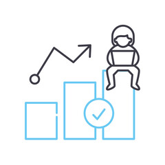 growth hacking line icon, outline symbol, vector illustration, concept sign