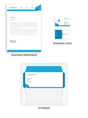 Corporate business letterhead, Business card, and Envelope design template