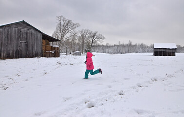 child in the snow